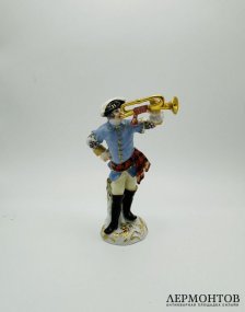 Статуэтка «Трубач». Фарфор, роспись, Meissen, Германия, 1-я половина 20 века