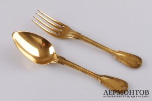 Набор для подачи закусок Christofle. Серебро 950 пробы. Франция, XIX век.