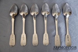 Набор десертных ложек. Серебро 84. Российская империя