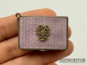 Миниатюрная шкатулка коробочка. Россия, рубеж 19-20 вв. Серебро 88 пробы, эмаль.