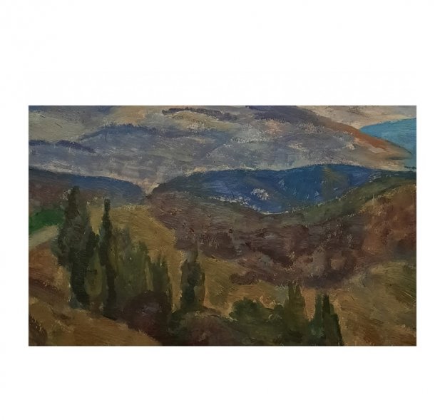 Картина Крымские горы. СССР, Е.В. Каменецкая, 1958 г. 