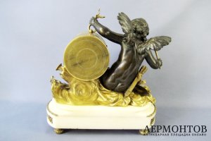 Кабинетные часы. Бронза, мрамор. Франция,  Париж, XIX век.