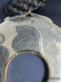 Кулон «Бабочки» на шёлковом шнуре. Золото 750, серебро 925, Tiffany & Co., США