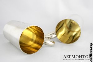 Пара кофейных чашек. Серебро 84. Россия