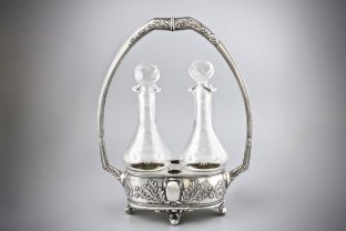 Круэт сет. Стекло, серебро 800. Европа