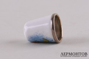 Наперсток. Серебро 925 пробы, эмаль. Англия, XIX - XX вв.
