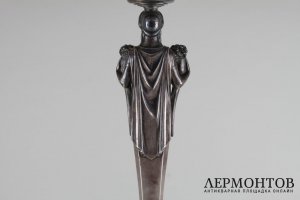 Ваза для фруктов в стиле неоклассика. Серебро 800 пробы, хрусталь. Германия, Posen