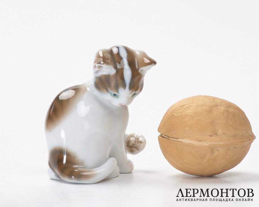 Статуэтка «Играющий котенок». Фарфор, Rosenthal, Германия