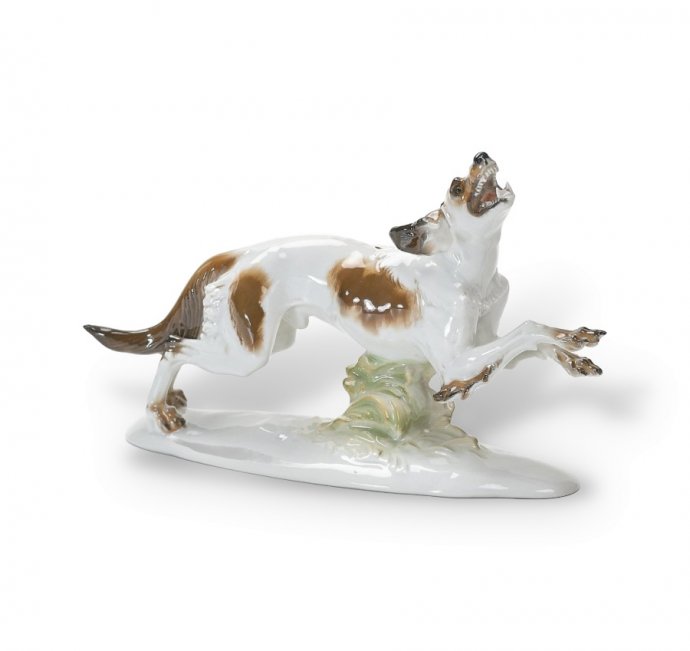 Статуэтка «Бегущая борзая». Фарфор, Rosenthal, Германия