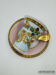 Чайная пара «Le Jardin des Papillons», форма Ikarus. Фарфор, Rosenthal, Versace