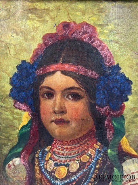 Портрет русской красавицы. Холст, масло, Россия, начало 20 века