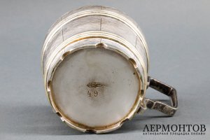 Подстаканник Кадка. Серебрение. Российская империя, Братья Бух, 1865-1872.