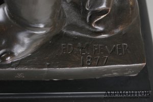 Каминные часы с путти. Les debardeurs. Edmond Lefever. Бронза. Франция, 1880 год.