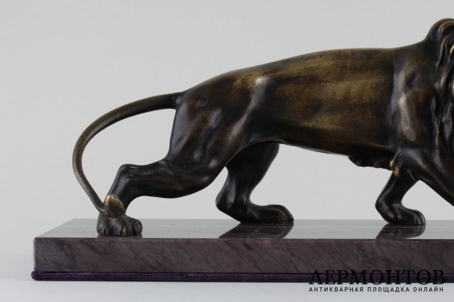 Кабинетная скульптура Рычащий лев. Бронза. Европа, 1950-70-е гг.