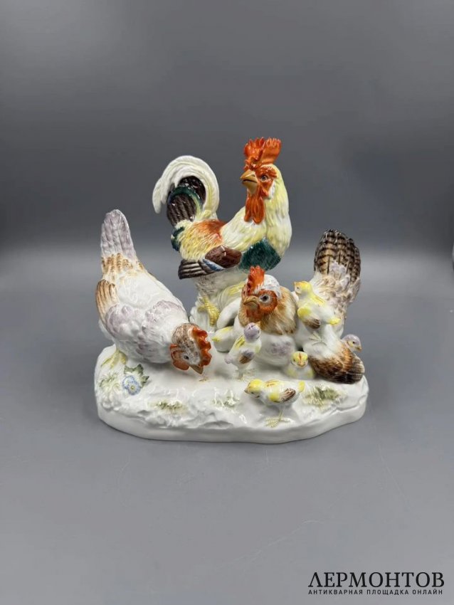 Скульптурная группа «Птичий двор». Фарфор, роспись, Meissen, И. И. Кендлер, Германия