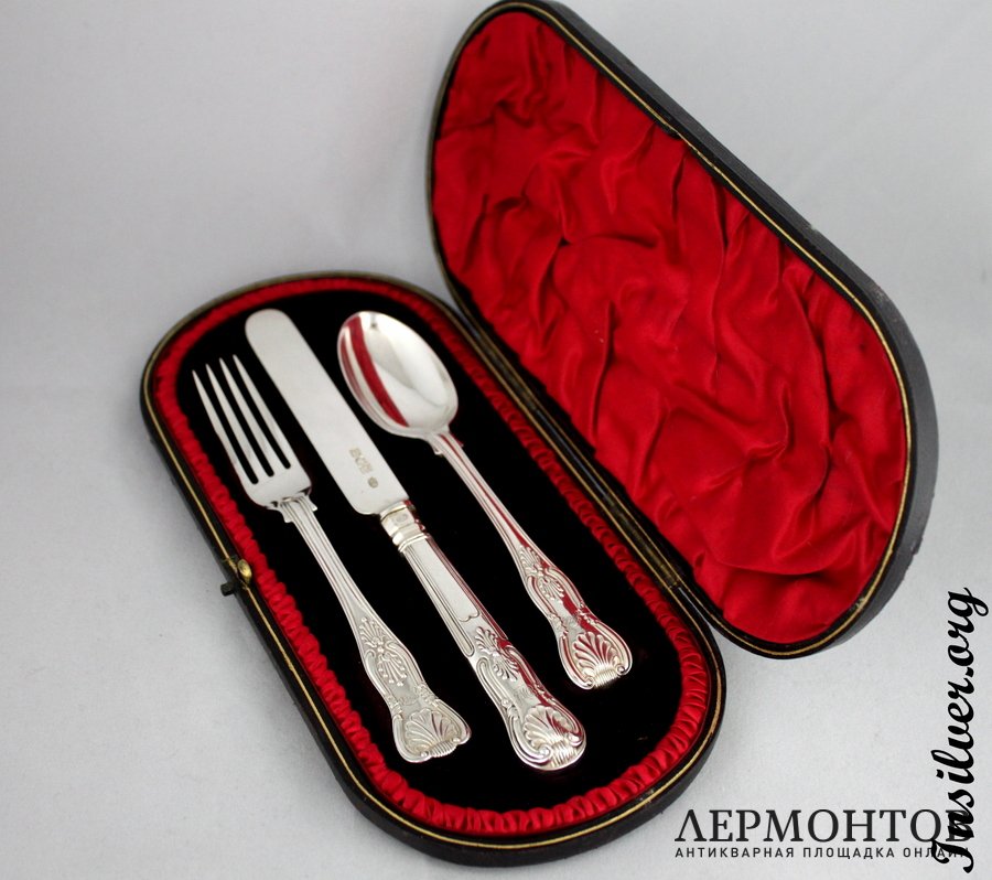 Десертный набор "Эгоист". R. Stebbings. Серебро 925. Англия.