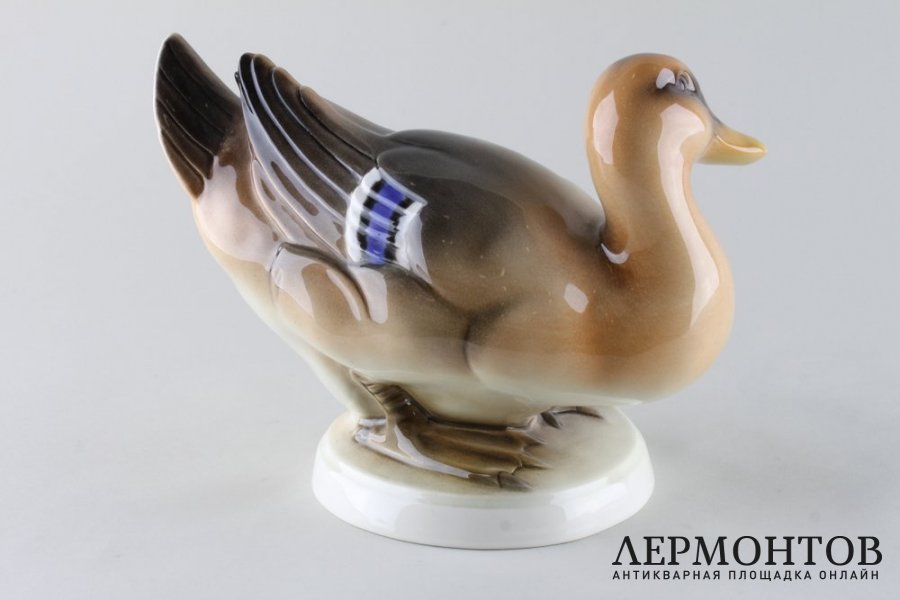 Статуэтка Утка. Фарфор, роспись. Германия, Goebel, 1979-90.