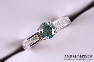 Помолвочный комплект из двух колец. Белое золото, бриллианты 3,235 ct. Бренд Melekkis