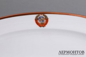 2 блюда, Кремлевский сервиз. Фарфор. СССР, ЛФЗ, 1960е-70е.