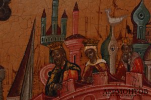 Икона. Святой Георгий Победоносец. Дерево, левкас, темпера. Россия, середина XIX века