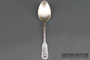 Столовая ложка. Серебро 875 пр. СССР, Северная чернь, 1930е гг.