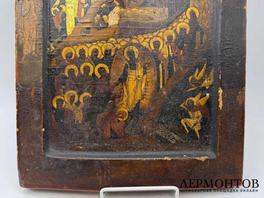 Икона старообрядческая Воскресение, Сошествие. Россия, 19 век.