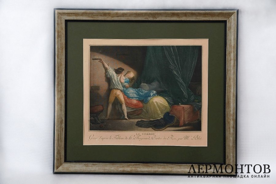 Цветная гравюра на металле с ручной дорисовкой. Франция, XVIII век.