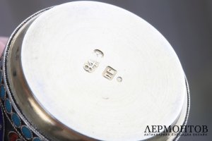 Стопка с эмалью. Серебро 84 пробы. Российская империя