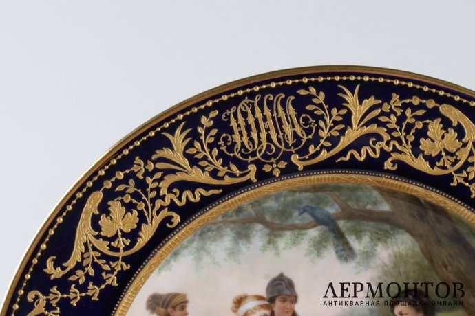 Декоративная тарелка Суд Париса. Австрия, Венская Королевская мануфактура, кон. 19 в.