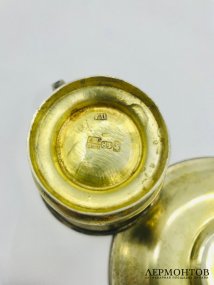Кофейная пара. Серебро 84 пробы, П. Лоскутов, Россия, 1873 год