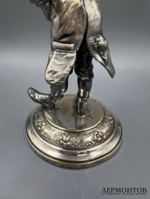 Подставка для ножей с фигурой швейцара. Металл, серебрение, Плевкевич, 1900–1914