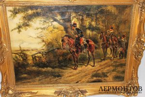 Картина. Разведчики. Людвиг Кох. Холст, масло. Германия