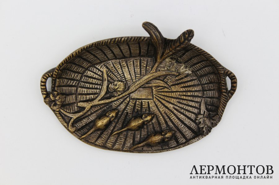 Лоток Корзинка с мышками. Австрия, Вена, конец 19 в.