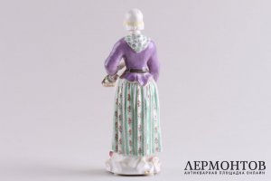 Статуэтка. Дама, торгующая овощами. Фарфор, роспись. Мейсен, кон. XIX- нач. XX  вв.