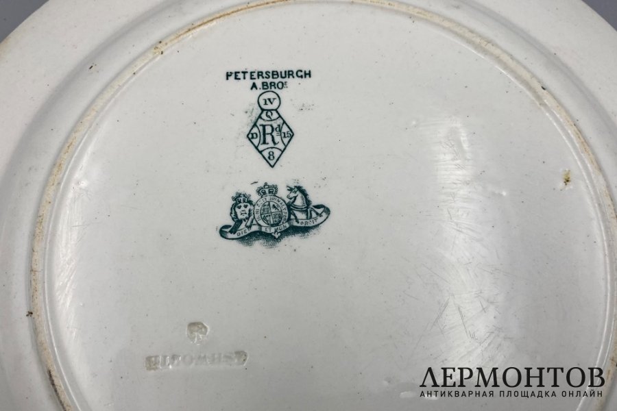 Тарелка с видами Санкт-Петербурга. Англия, 1860-е годы, G. L. Ashworth and brothers. 