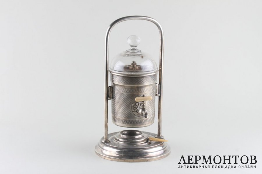 Кофеварка. Варшава. Мельхиор, посеребрение, Российская империя.