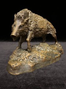 Скульптура Кабан. Франция, Париж, Fratin, 19 век. Бронза, патинирование.