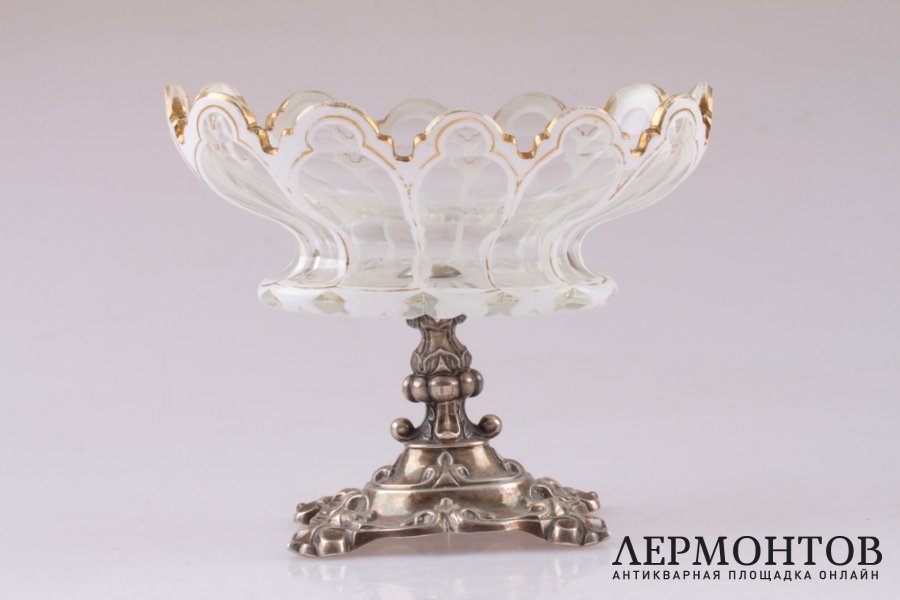 Вазочка со стеклом. 1851 год. Серебро 800. Австрия