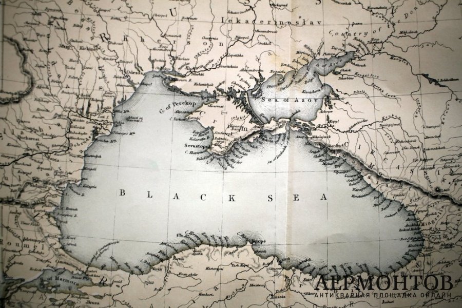 Карта Черного моря, Крыма, части Турции и прилегающих территорий. Англия, 1860-е гг