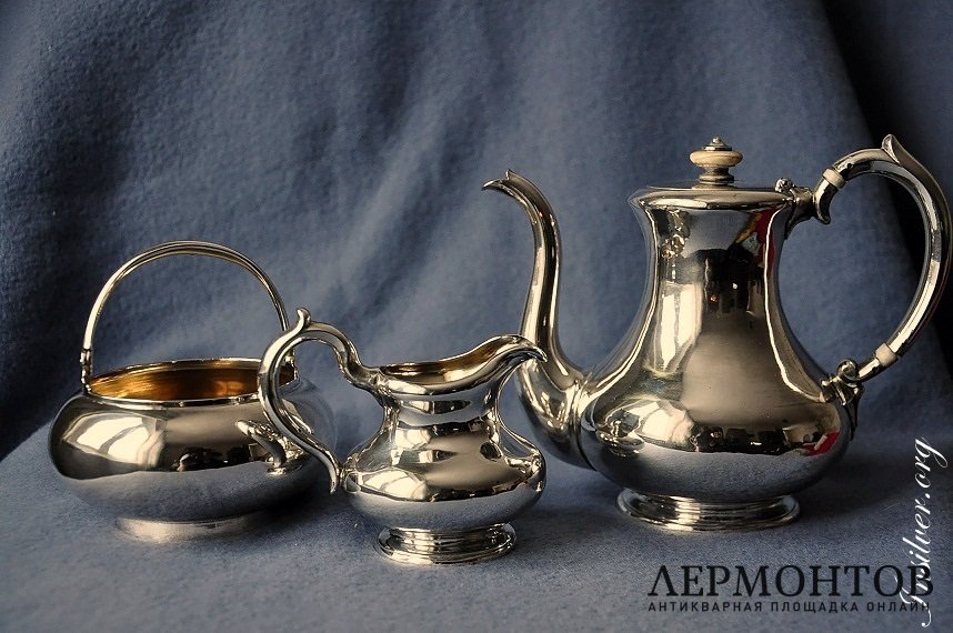 Чайный сервиз. Серебро 84. Россия.