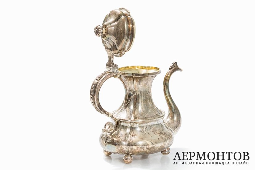 Чайно-кофейный сервиз Губкин. Серебро 84. Российская империя
