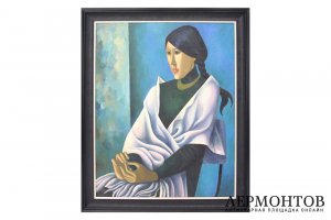Картина. Женский портрет. Вторая половина XX в. Н.С. Карева. Картон, масло.
