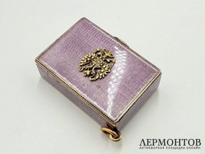 Миниатюрная шкатулка коробочка. Россия, рубеж 19-20 вв. Серебро 88 пробы, эмаль.