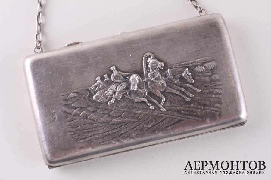 Тетральная сумочка Тройка. Серебро 84 пробы. Россия, Москва, начало 1920х гг.