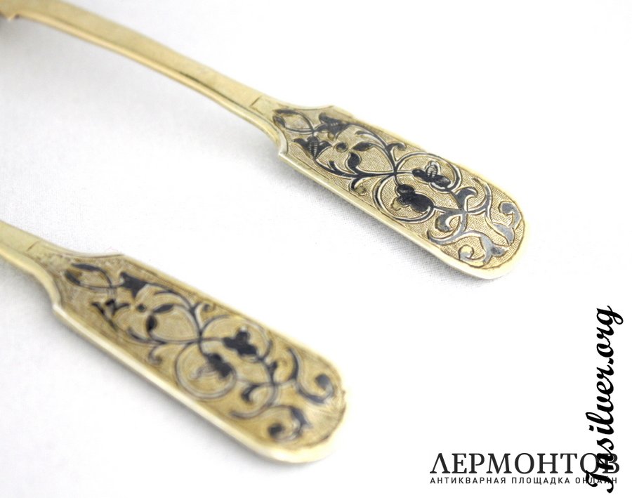Две чайные ложки. 1856 год. Серебро 84. Россия