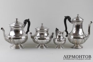 Чайный и кофейный сервиз Bointaburet. Серебро 950 пробы. Франция, конец XIX в.