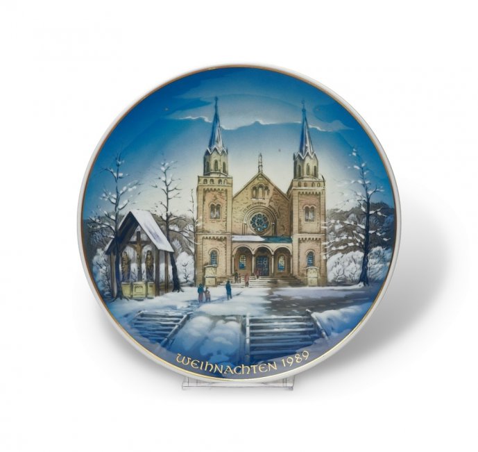 Тарелка настенная «Рождество 1989». Фарфор, Rosenthal, Германия, 1989 год