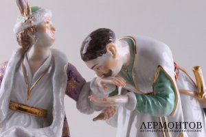 Статуэтка. Поляк целует руку даме. Фарфор, роспись. Мануфактура Мейсен, XX в.