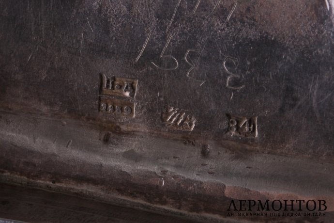 Вазочка сухарница. Яков Виберг. Серебро 84 пробы. Россия, Москва, 1839 г.