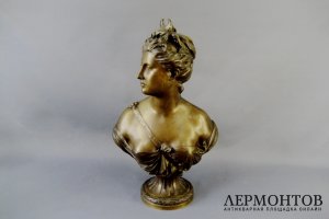 Кабинетная скульптура. Бюст Дианы-охотницы. Франция, XIX век.
